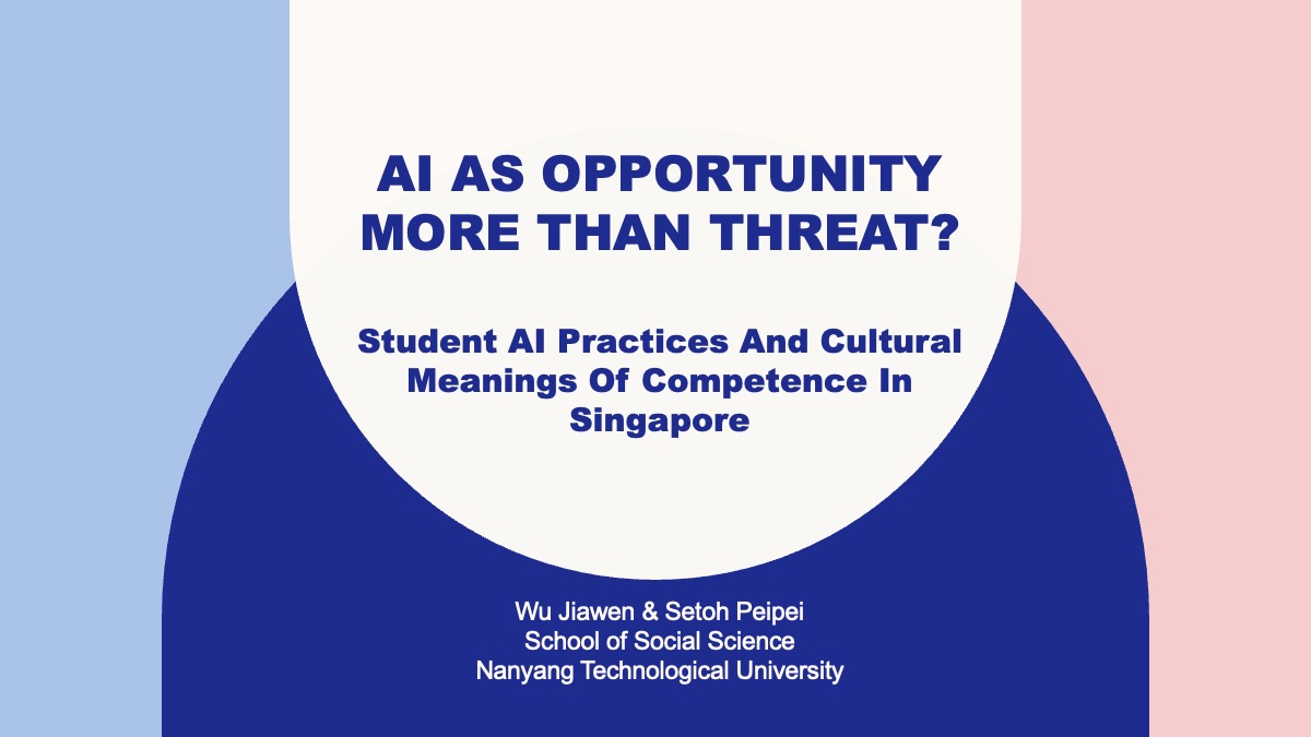 Opening slide for the presentation AI as Opportunity More Than Threat?